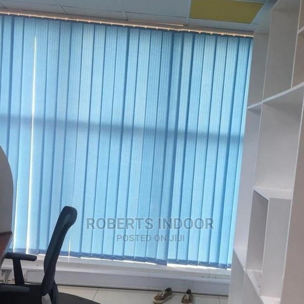 Blue Vertical Office Window Blinds