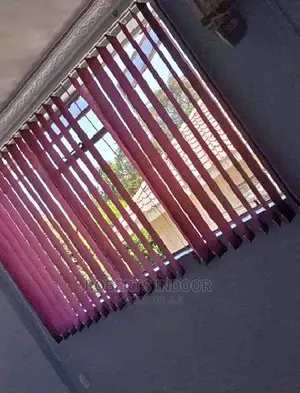 Maroon Vertical Window Blinds