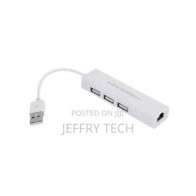 Rj45 Network Adapter for Pc Laptop 3 Port Usb Hub Usb to Rj4