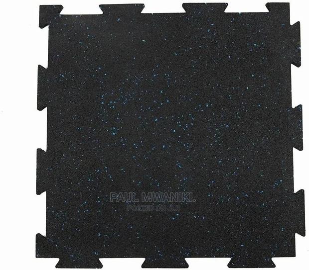 Interlocking Gym Rubber Floor Tile. 15mm Thick - main view
