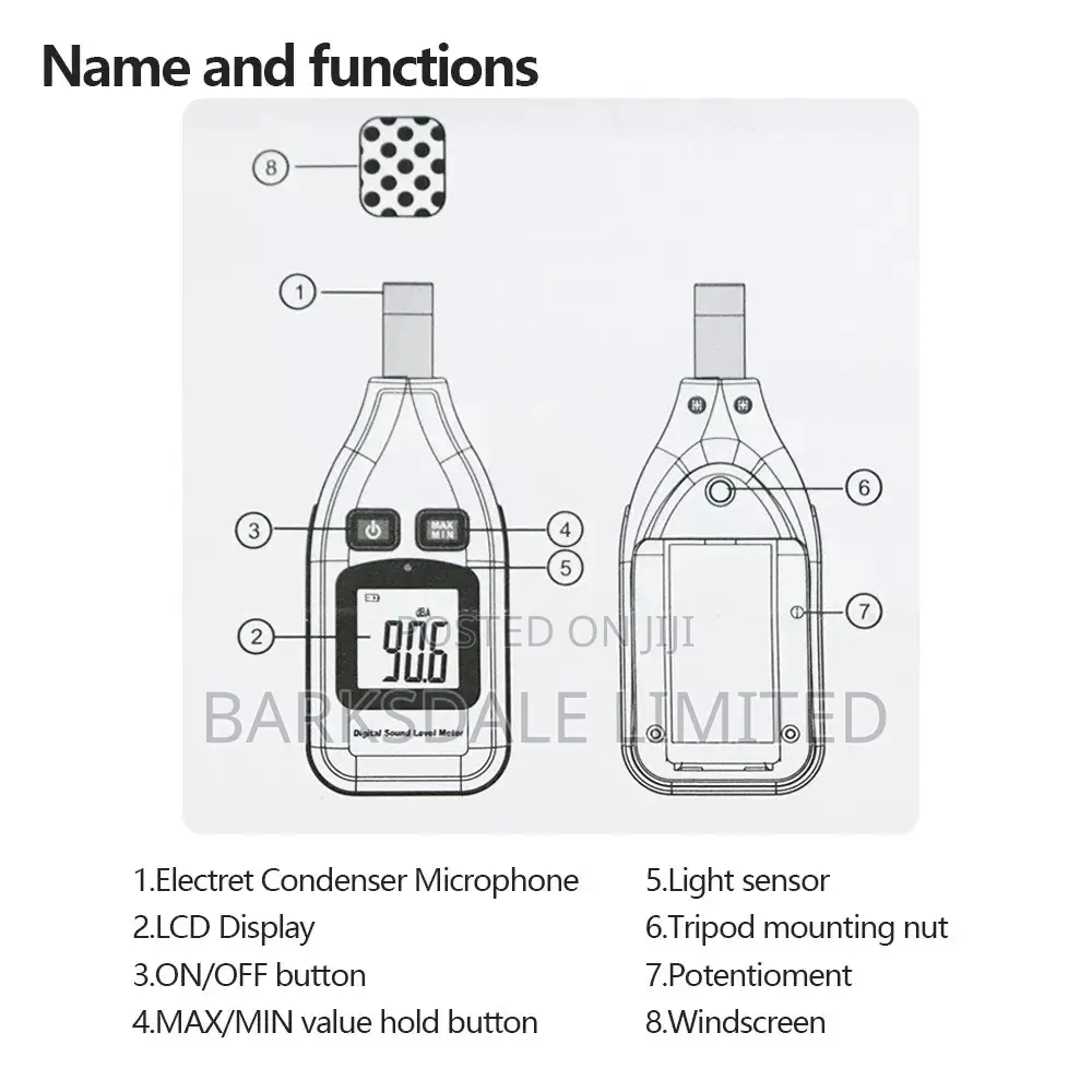 Digital Sound Level Meter Decibel Logger 30-130db Data Noise