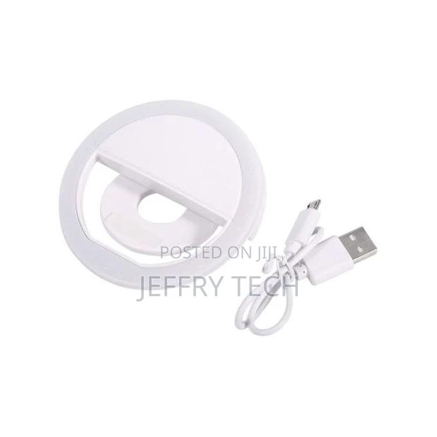 Mini Rechargeable Phone Led Selfie Lamp Ring Light - White