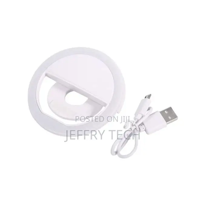 Mini Rechargeable Phone Led Selfie Lamp Ring Light - White