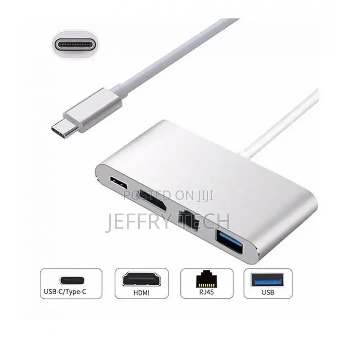 Type C to HDMI USB J45 USB-C Hub 4 in 1