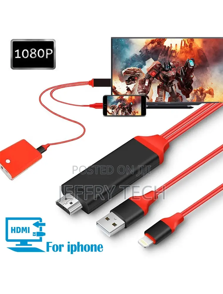 Lighting to HDMI Adapter Cable, Lighting Digital AV Adapter,