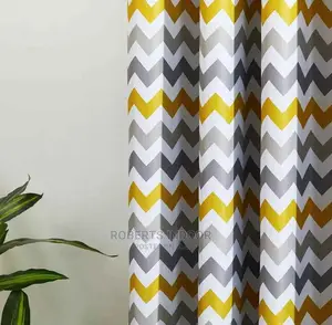 Elegant Print Yellow Curtains