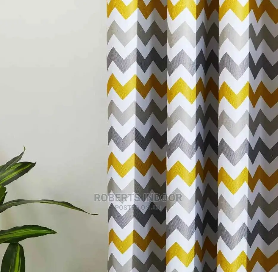 Elegant Print Yellow Curtains