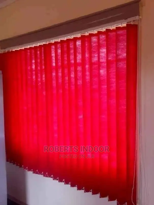 Red Vertical Office Window Blinds