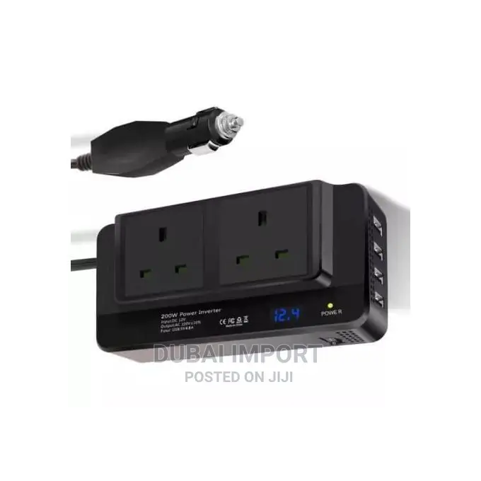 Car Power Inverter 200W With 2 Socket Ports and 4USB Ports