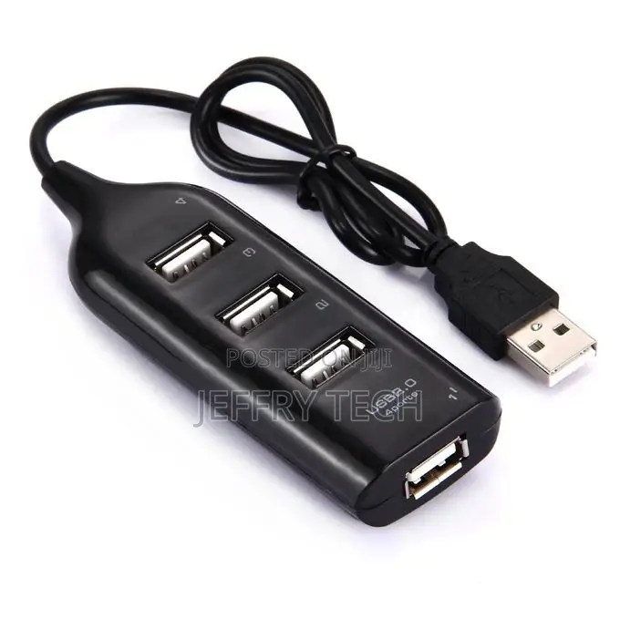 4 Ports USB 2.0 HUB, Cable Length: 30cm(Black)