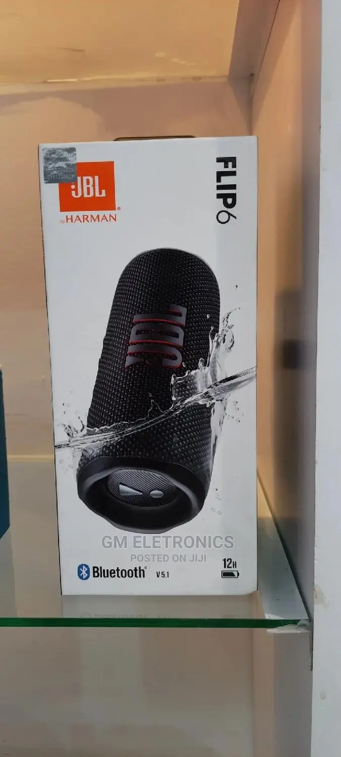 Black JBL Flip 6 Bluetooth Speaker Deep Bass Ipx7waterproof