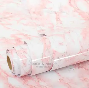 Pink Pvc Marble Contact Paper