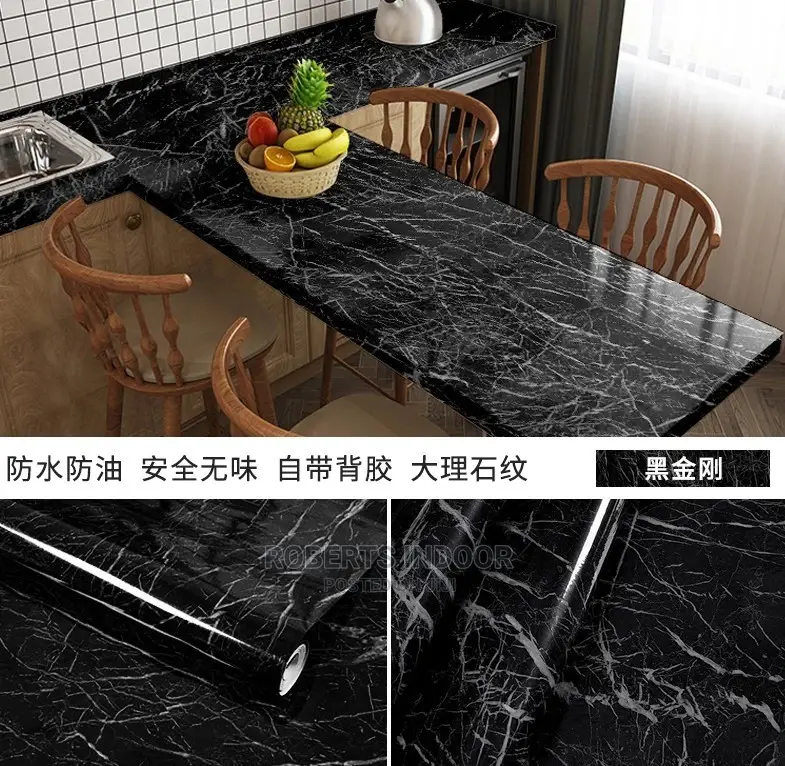 Pvc Black Marble Contact Paper