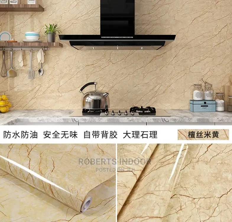 Beige Pvc Marble Contact Paper