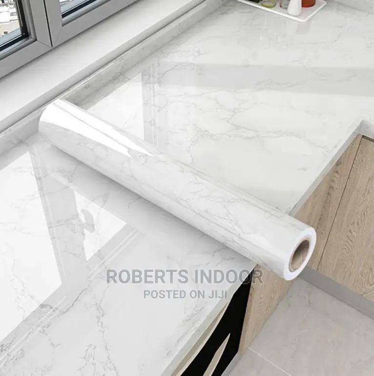 White and Grey Marble Contact Paper