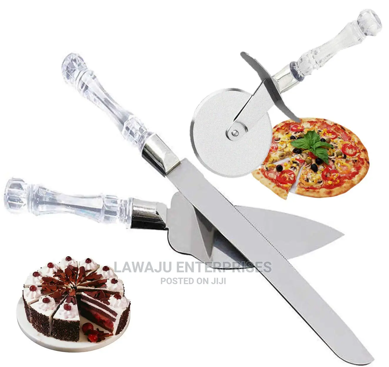 3in1 Cake Knife Set(Pizza Cutter,Cake Knife Cake Trowler)