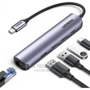 Ugreen Ultra Slim 5-In-1 USB C Hub, With Gigabit Ethernet Po