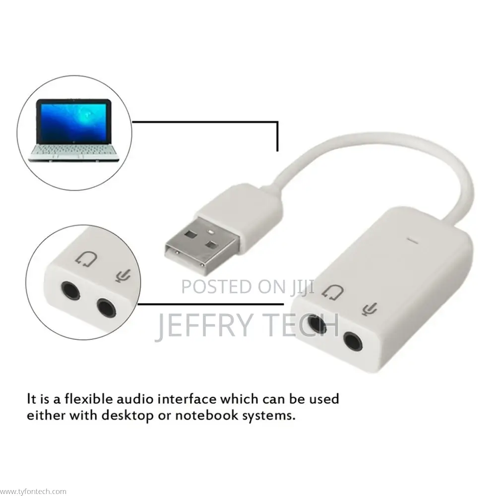 USB Sound Adapter 7.1 Channel (White)