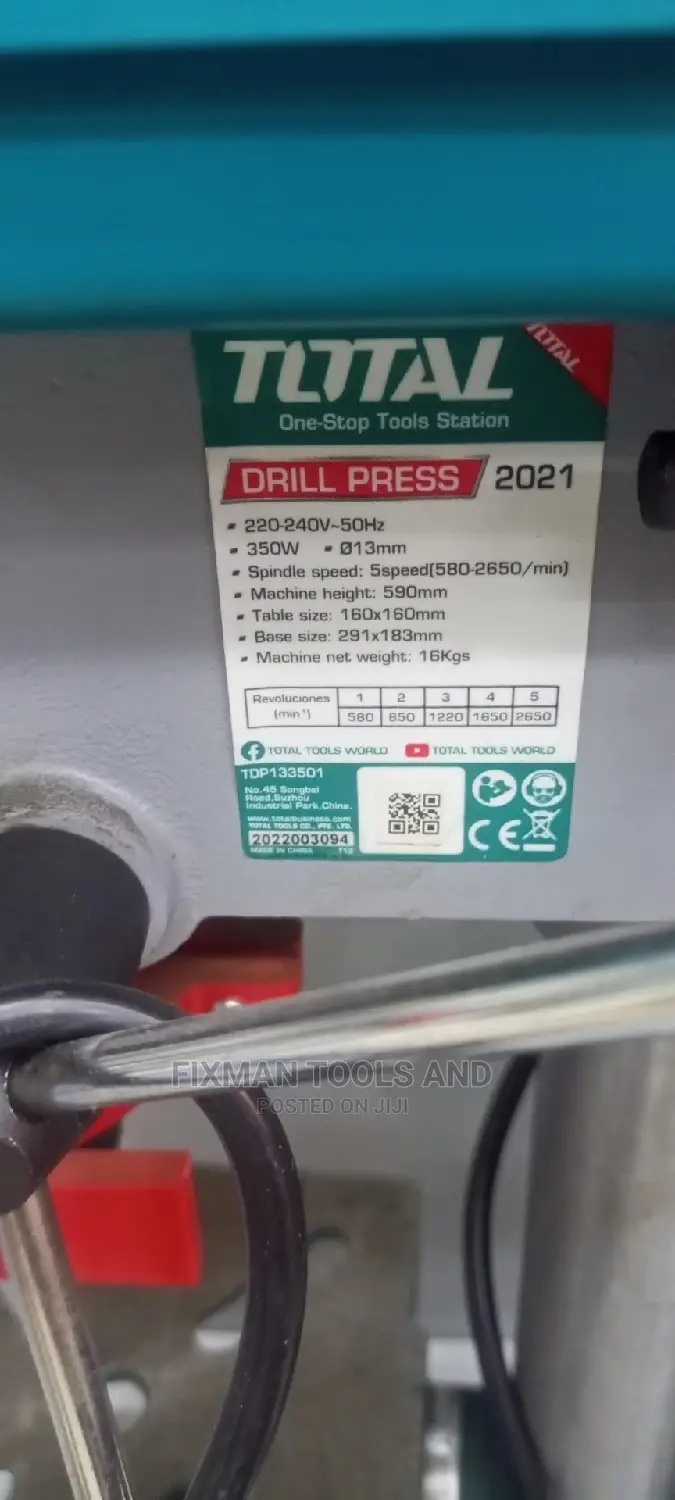 Total Drill Press, 350 Watts, 13 Mm