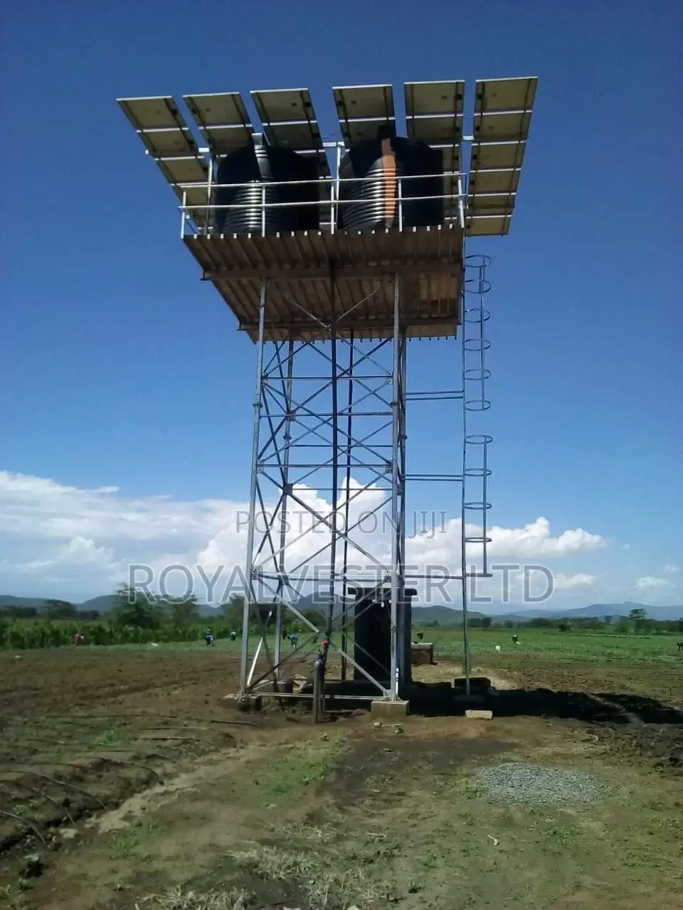 Tank Tower Stand and Solar Panels