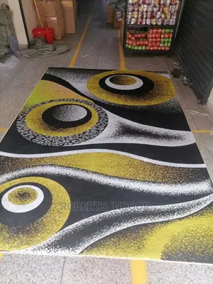 Yellow and Black 3d 7*10 Carpet