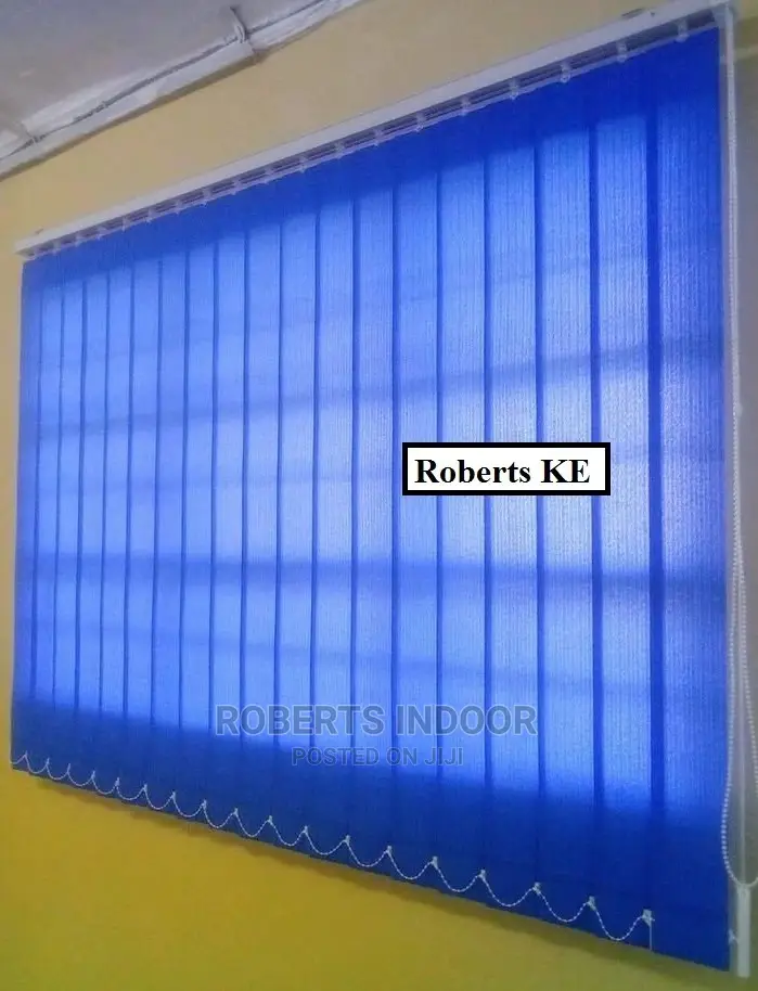 Blue Vertical Office Window Blinds