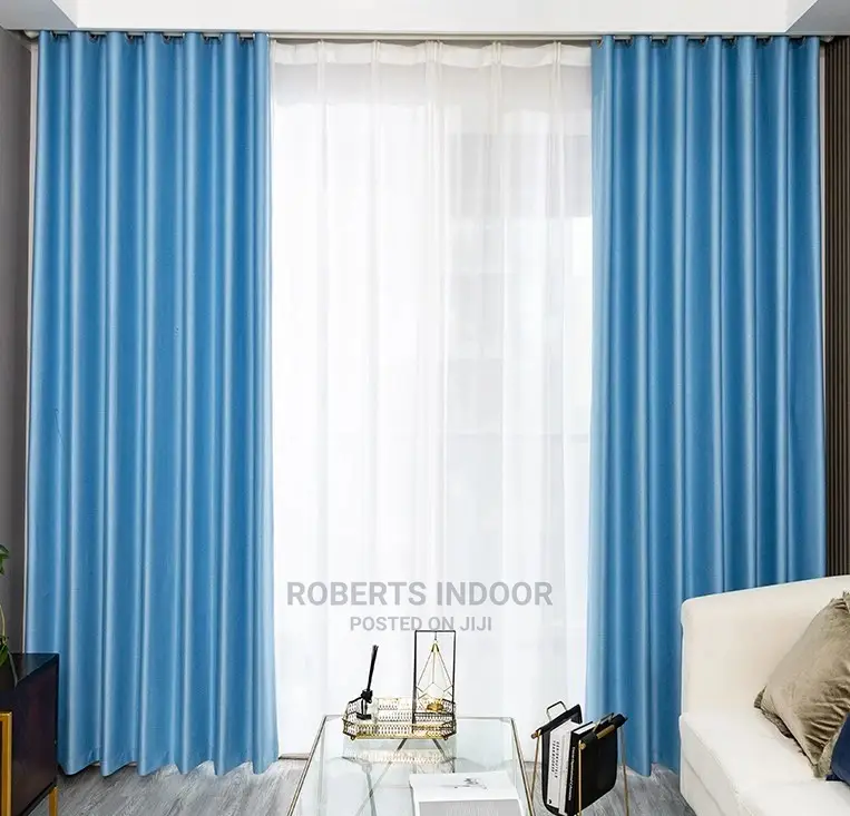 Sky Blue Elegant House Curtain