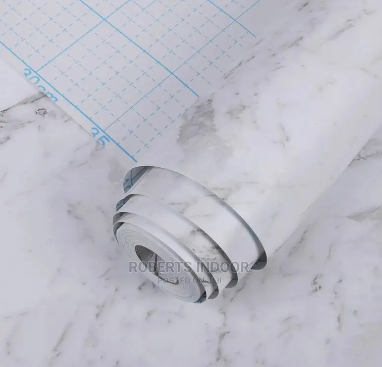 White Detailed Marble Contact Paper