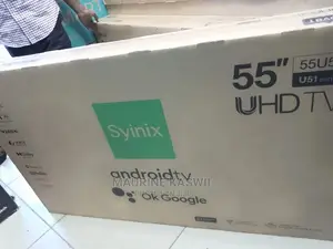 SMART TV 55 Syinix Tv and a Sound Bar