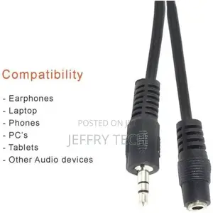 1.5 Meter 3.5mm Audio Stereo Jack Extension Cable | Male To