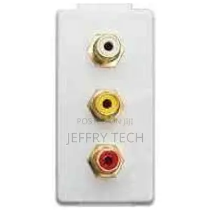 Modular 3 AV / RCA Keystone Wall Plate Insert