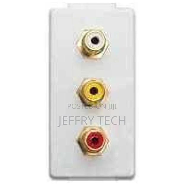 Modular 3 AV / RCA Keystone Wall Plate Insert