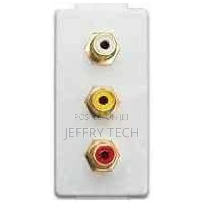Modular 3 AV / RCA Keystone Wall Plate Insert