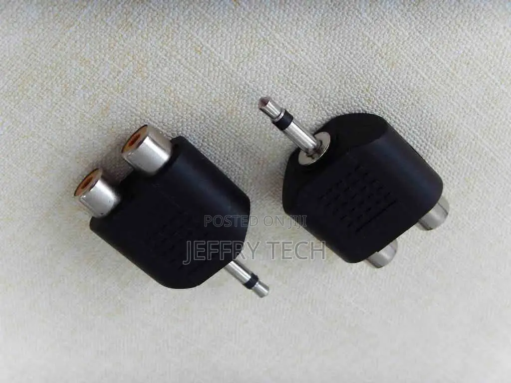 3.5mm Mono Jack Plug to 2 X RCA Female Adapter