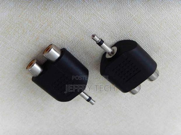 3.5mm Mono Jack Plug to 2 X RCA Female Adapter