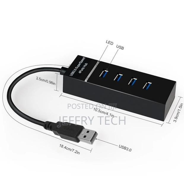 4 Port USB 3 Hub – 5 Gbps Bandwidth, Backwards Compatible To