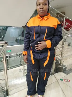 Cargo Overall/Navy Blue and Orange
