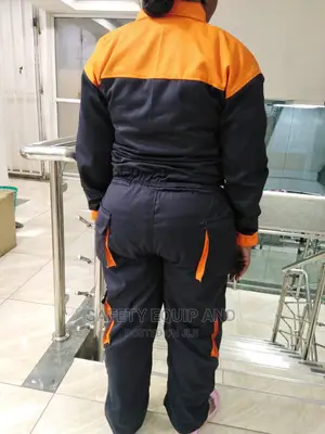 Cargo Overall/Navy Blue and Orange