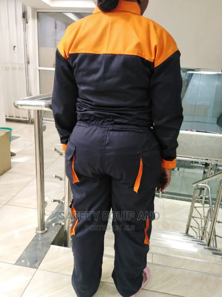 Cargo Overall/Navy Blue and Orange