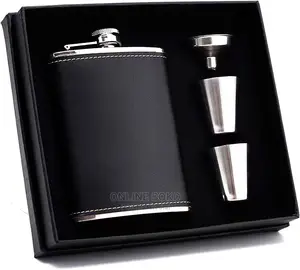 Stainless Steel Portable Whiskey Hip Flask - Funnel 2 Tot Cups - 200ml