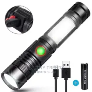 5“ Waterproof Lantern Zoom Portable XML T6 COB Flashlight .