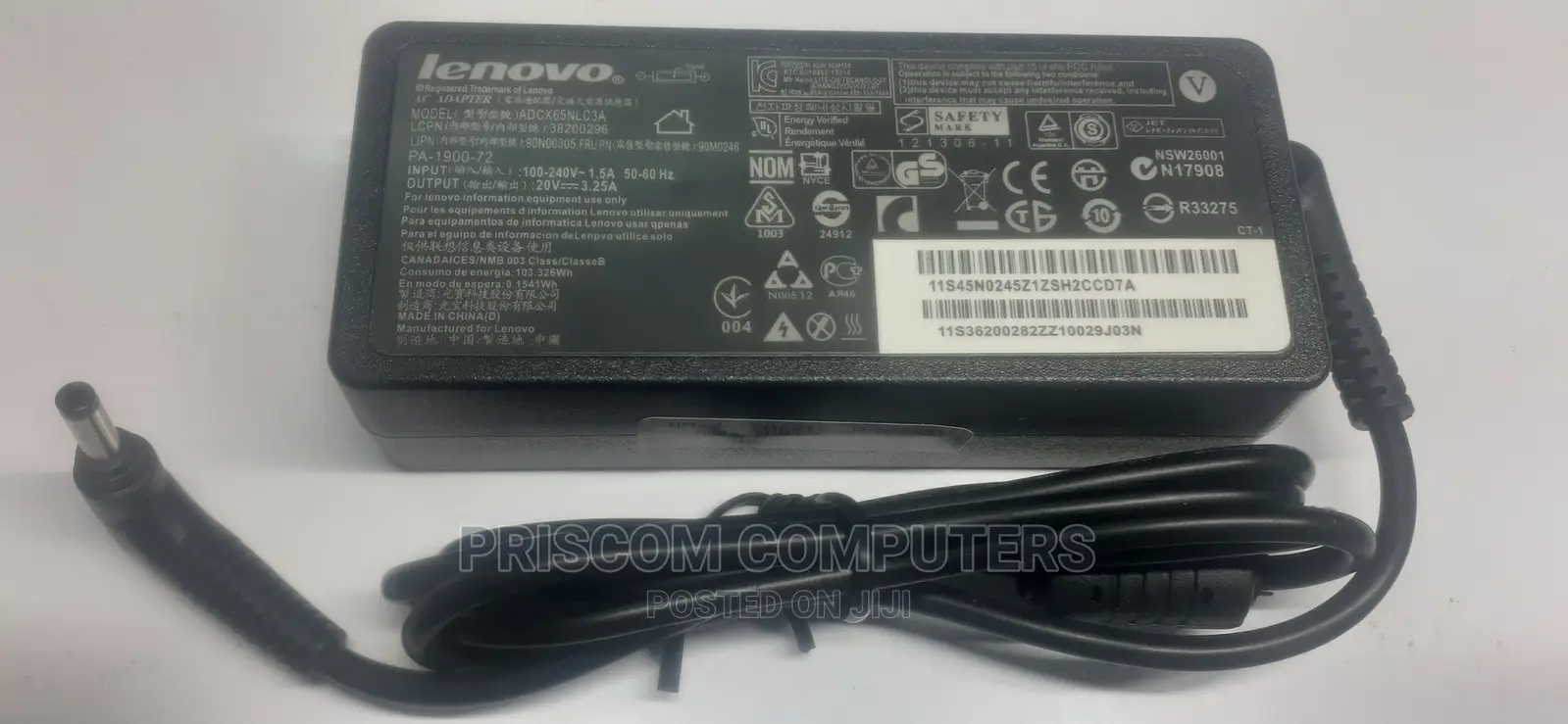 Lenovo Laptop Charger Adapter, Lenovo Small Pin Charger- 65W