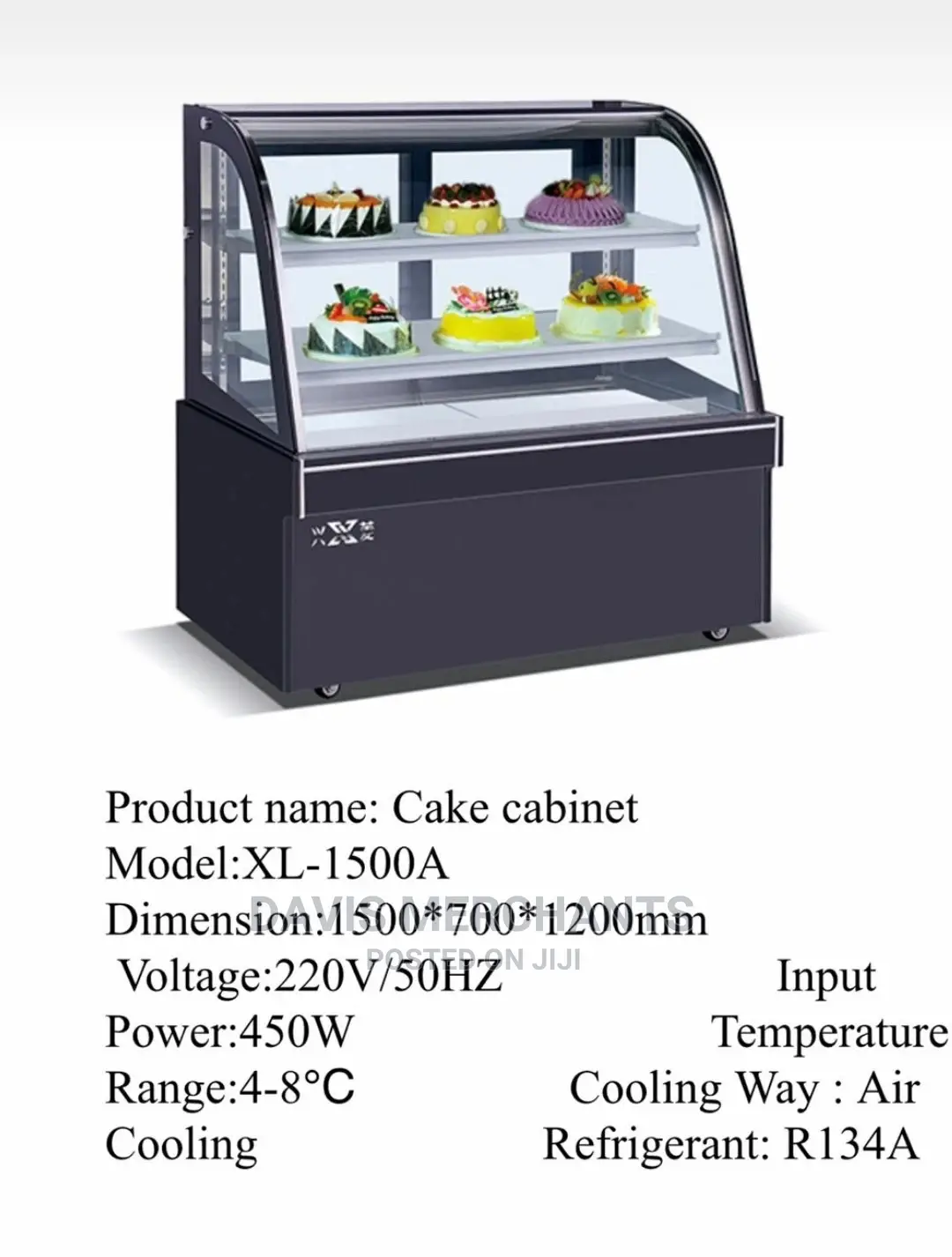 Cake Cabinet With Temperature Air Cooling System