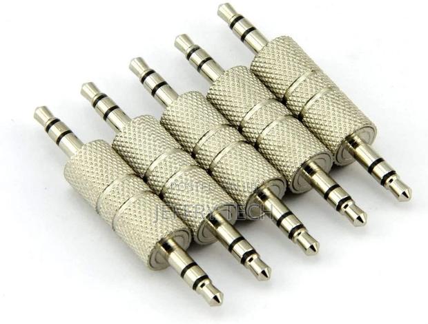 5PCS 3.5mm Jack to 3.5mm Audio Male Adapter Connectors.(Sil