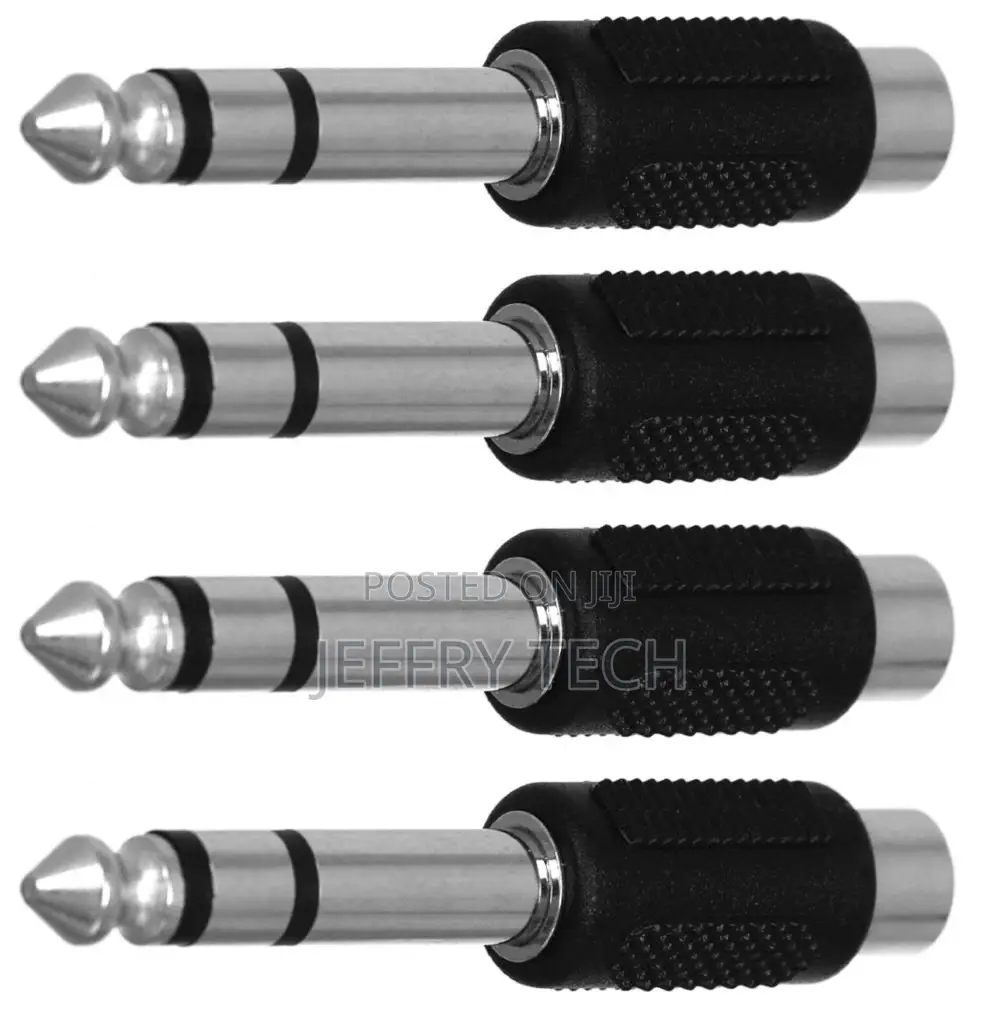 6.35mm 1/4 Inch Stereo TRS Male Plug To RCA Female Jack Sil