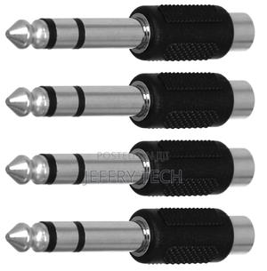 6.35mm 1/4 Inch Stereo TRS Male Plug To RCA Female Jack Sil