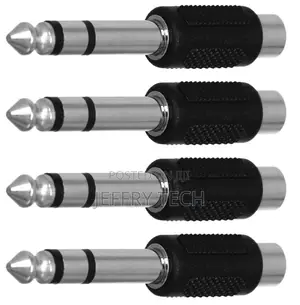 6.35mm 1/4 Inch Stereo TRS Male Plug To RCA Female Jack Sil