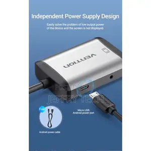 Vention HDMI to HDMI+VGA Converter 0.15M Gray Metal Type