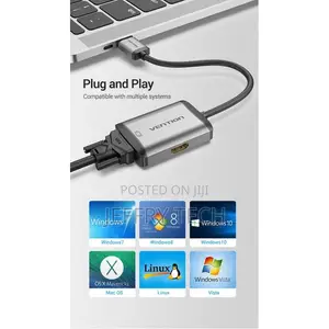 Vention HDMI to HDMI+VGA Converter 0.15M Gray Metal Type