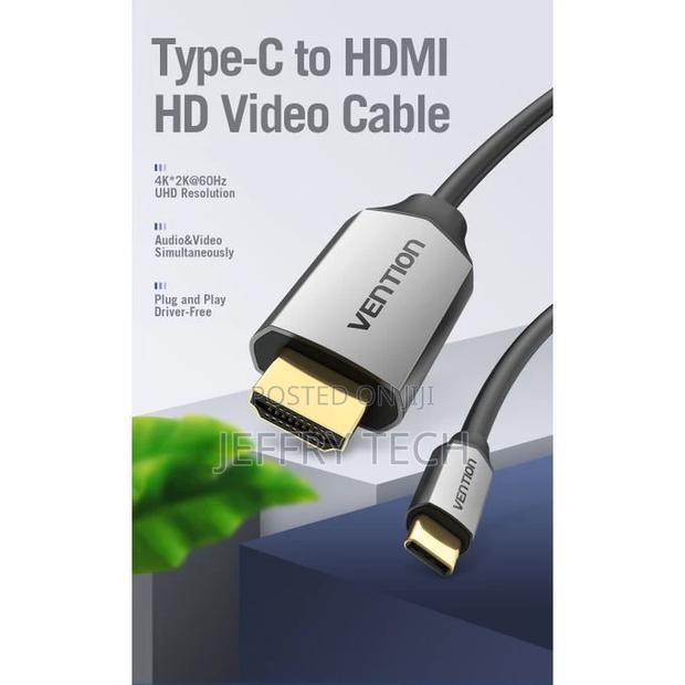Vention USB C to HDMI Cable, USB 3.1 Type C Thunderbolt 3 To - thumbnail 2